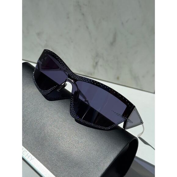 NEW Givenchy GV4100US Mask Strass Crystal Blue Sunglasses $1090 main image 7
